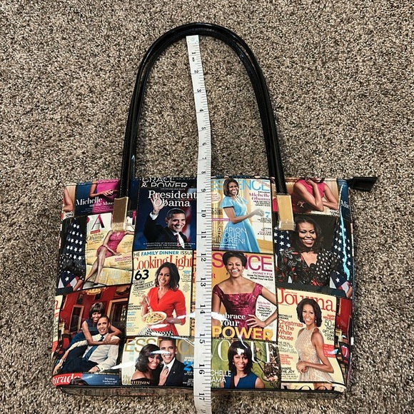 NWOT Michelle Obama First Lady Glossy Magazine Print Collage Vinyl Handbag Purse - Picture 13 of 16